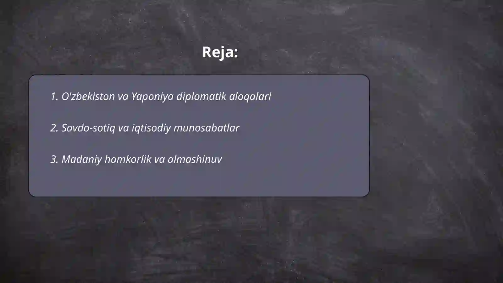 O'zbekiston va Yaponiya xalqaro munosabatlari 2