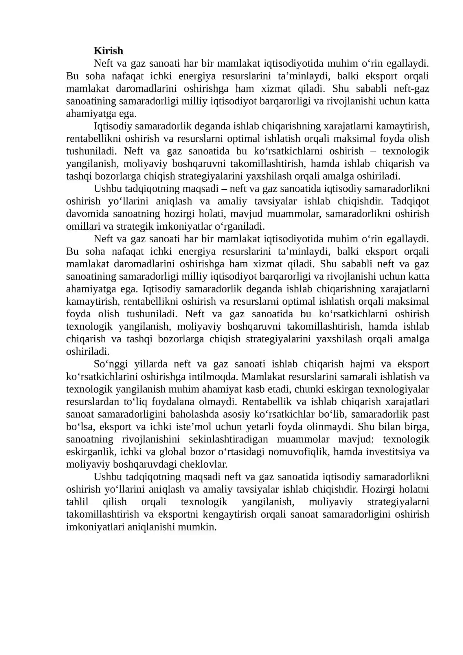 Neft gaz sanoatining iqtisodiy samaradorligini oshirish yollari 2