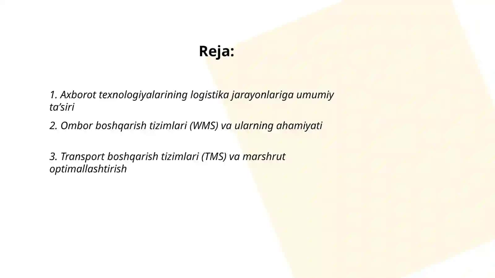 Logistik jarayonlarda axborot texnologiyalarining oʻrni 2