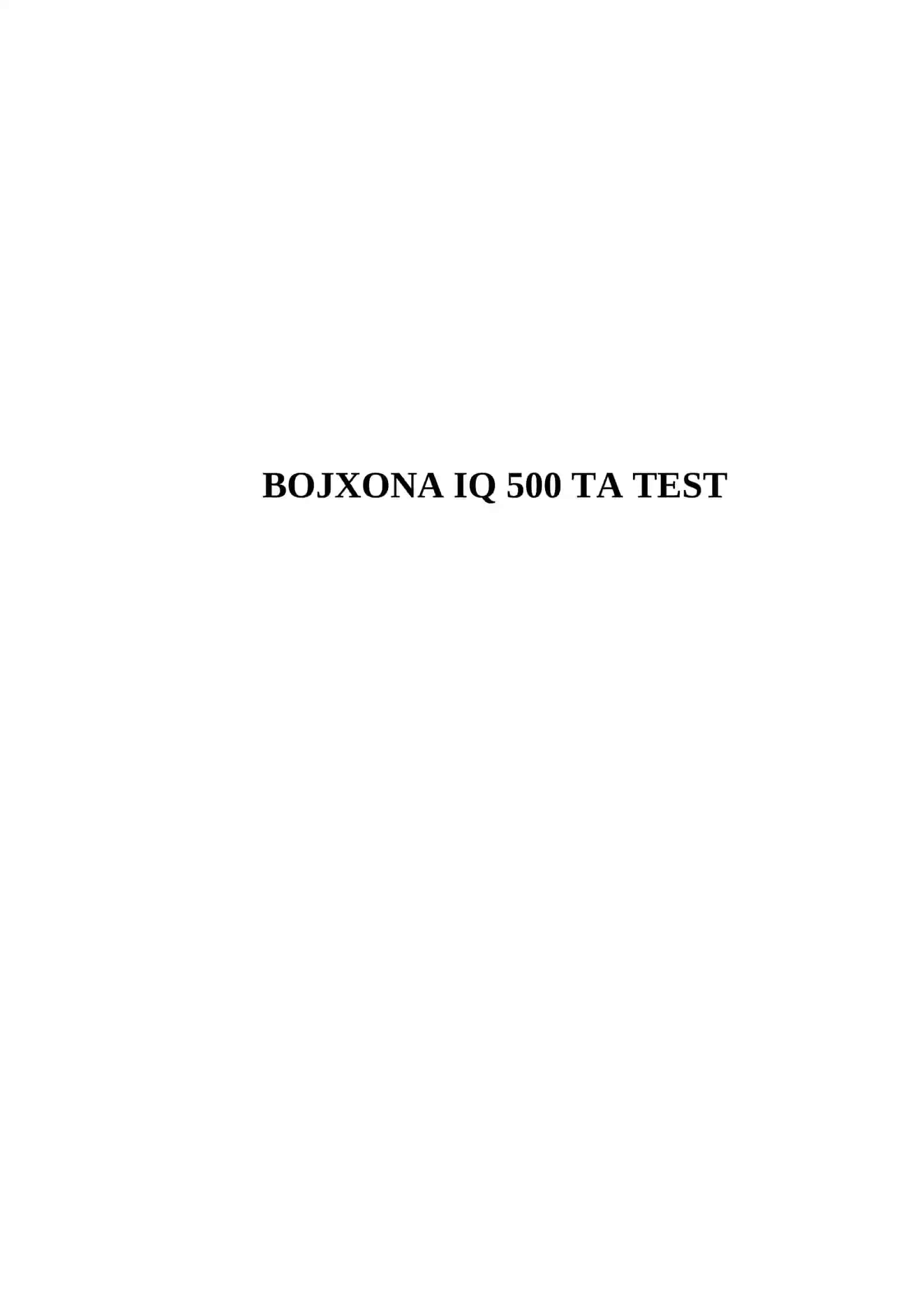 BOJXONA IQ 500 TA TEST 2