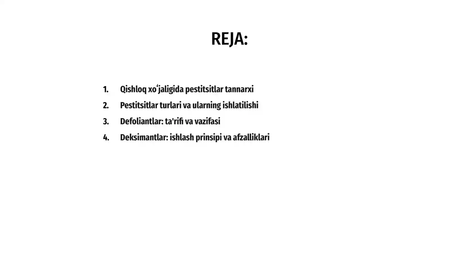 Qishloq xoʻjaligida pestitsitlar 2