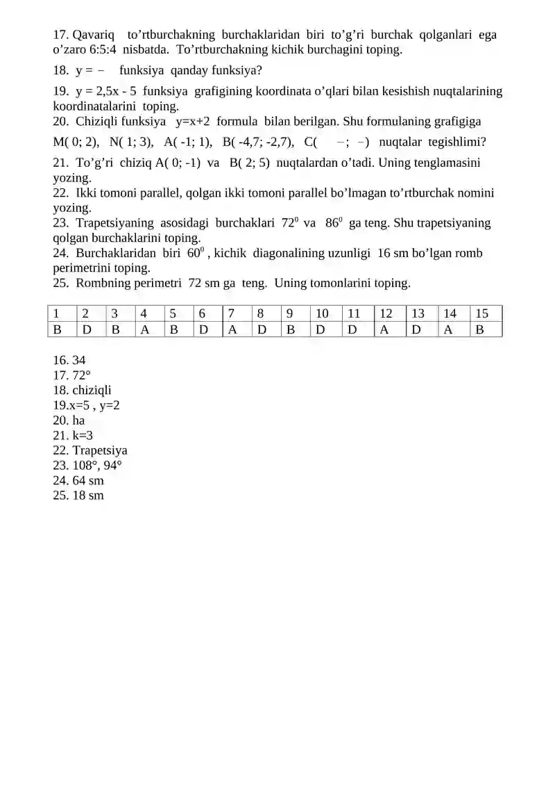 8-sinf matematika № 1 2