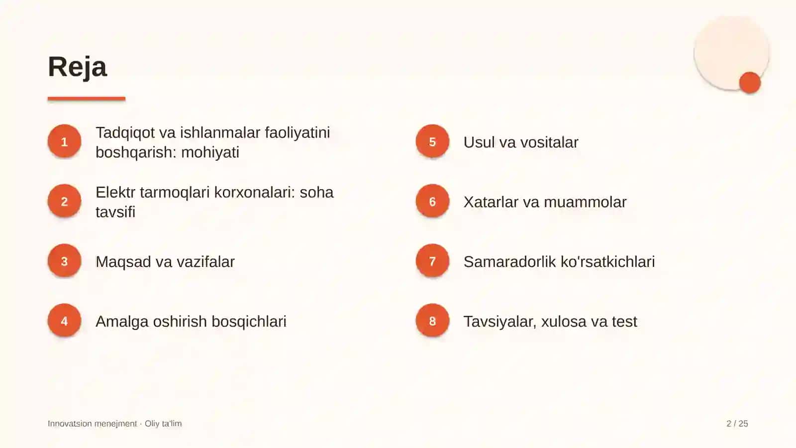 elektr tarmoqlari korxonalarida tadqiqot va ishlanmalar faoliyatini boshqarish 9584 2