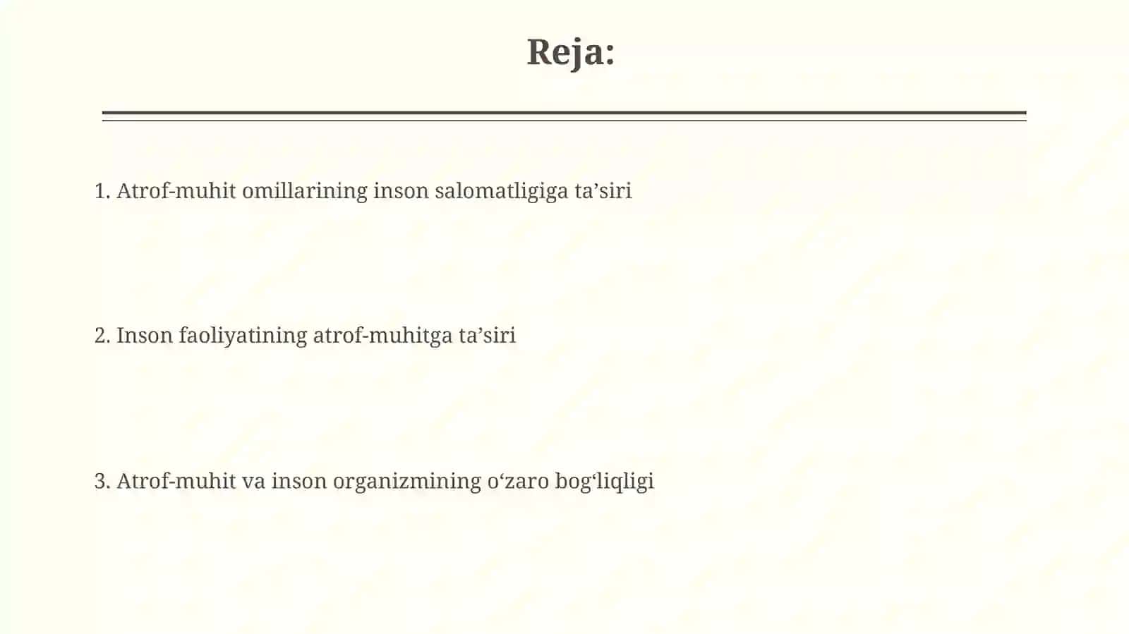 Atrof muhit va odam organizmining bogʻliqligi 2