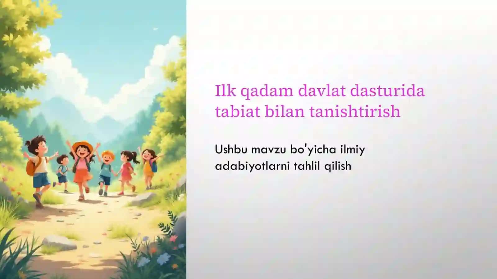 Ilk qadam davlat dasturida tabiat bilan tanishtirish 2