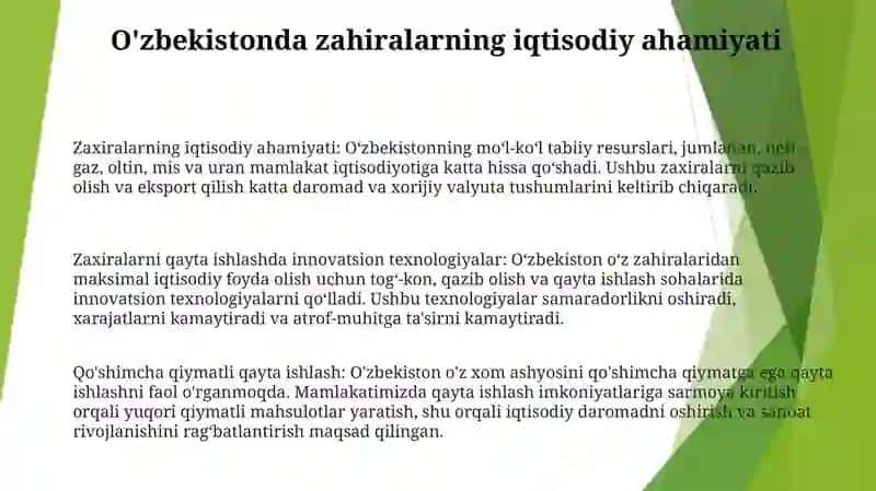 Zaxiralarni qayta ishlashda innovatsion texnologiyalar 2