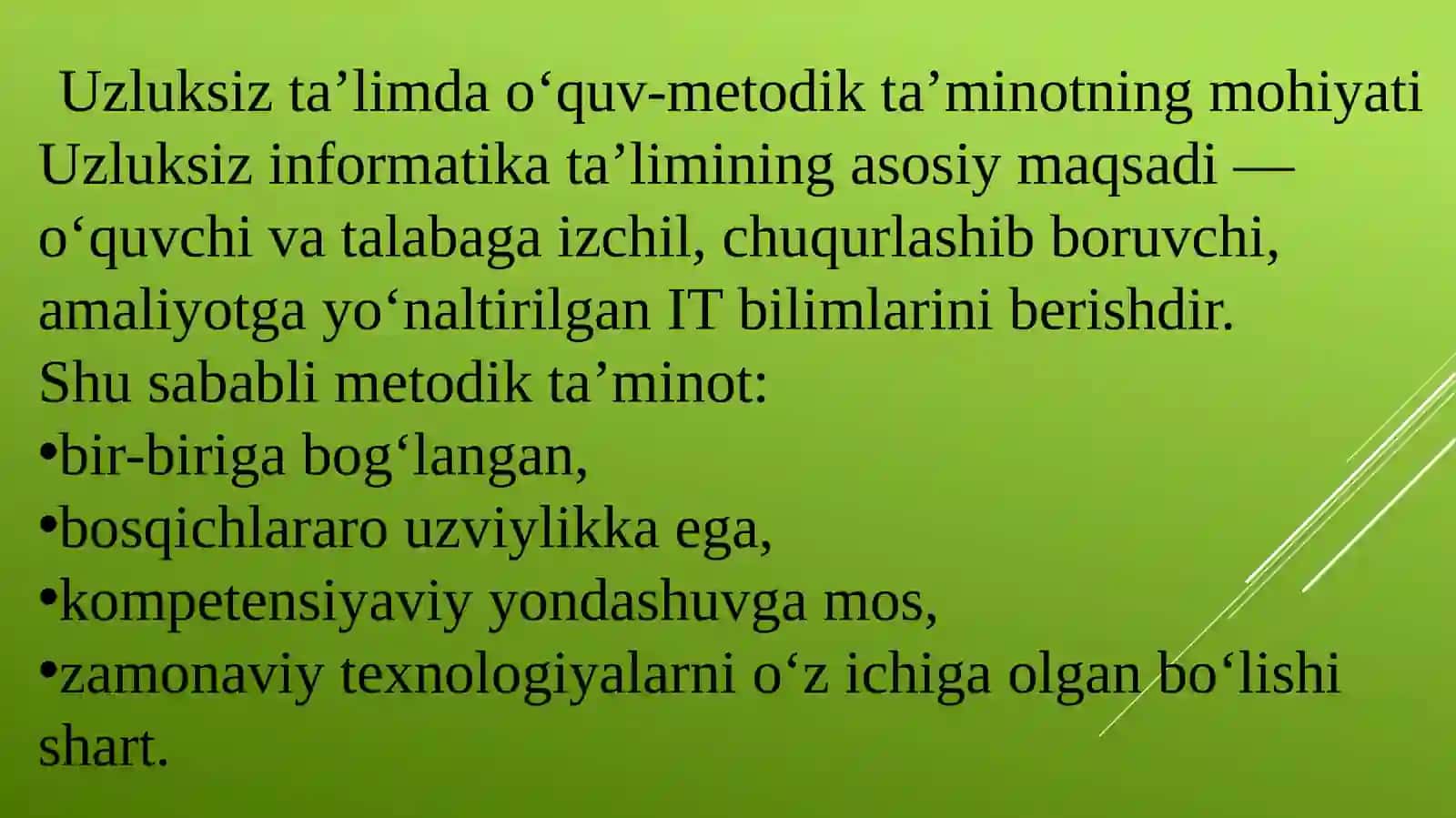 Uzluksizta‘lim tizimida Informatika va axborot texnologiyalari fanini o‘qitishning o‘quv-metodik ta‘minoti 2