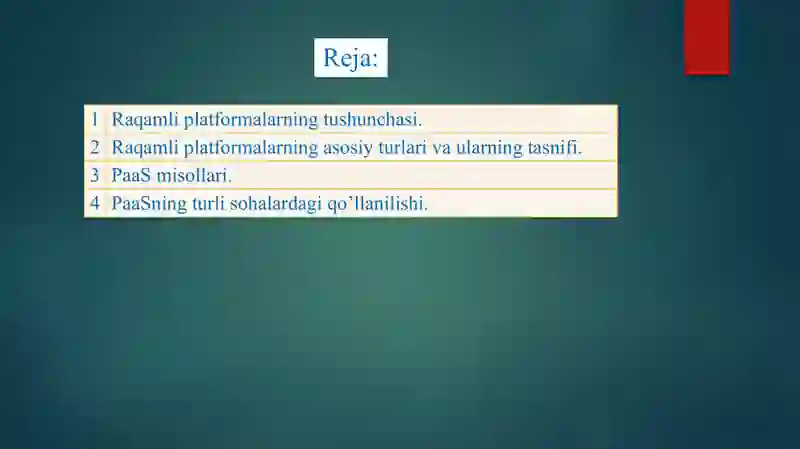 Raqamli platformalar (PaaS) 2