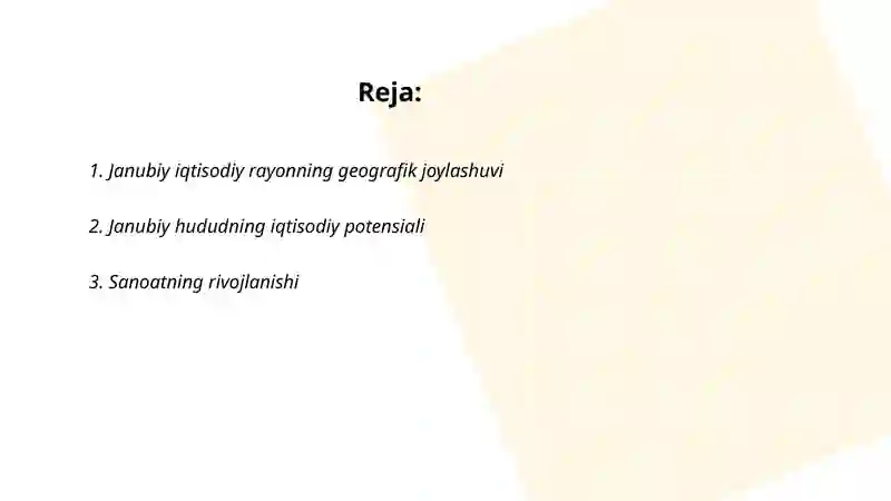 Janubiy iqtisodiy rayonning geografik joylashuvi 2