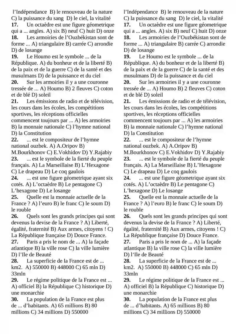 Tests pour la 9e, pages 6,7,9 2