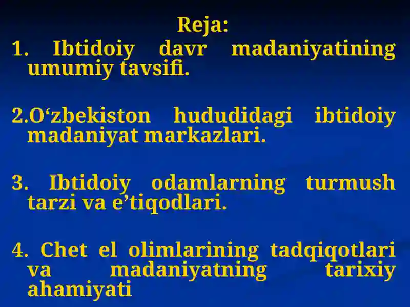 IBTIDOIY DAVR MADANIYATI 2