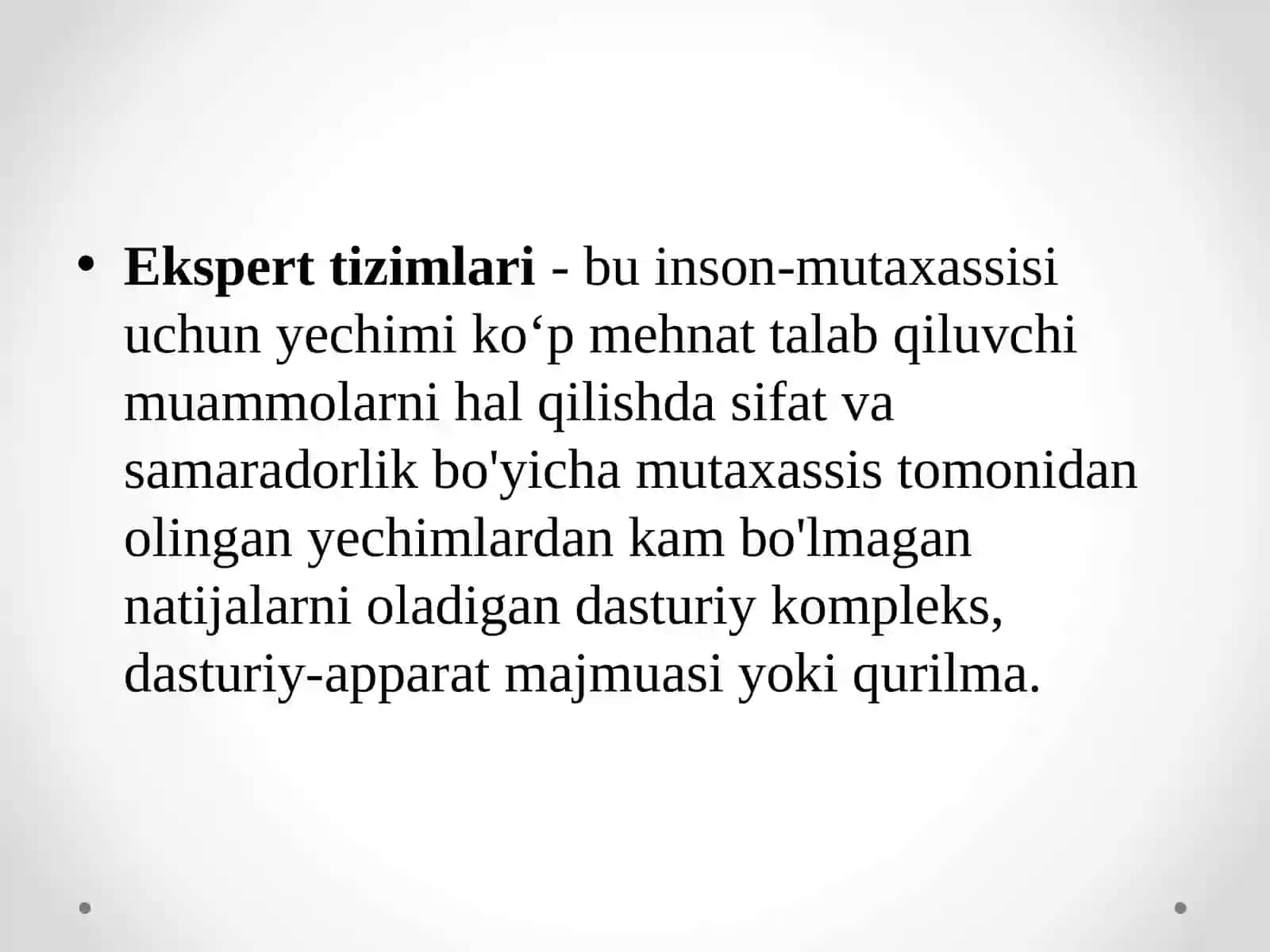 Ekspert tizimlari 2