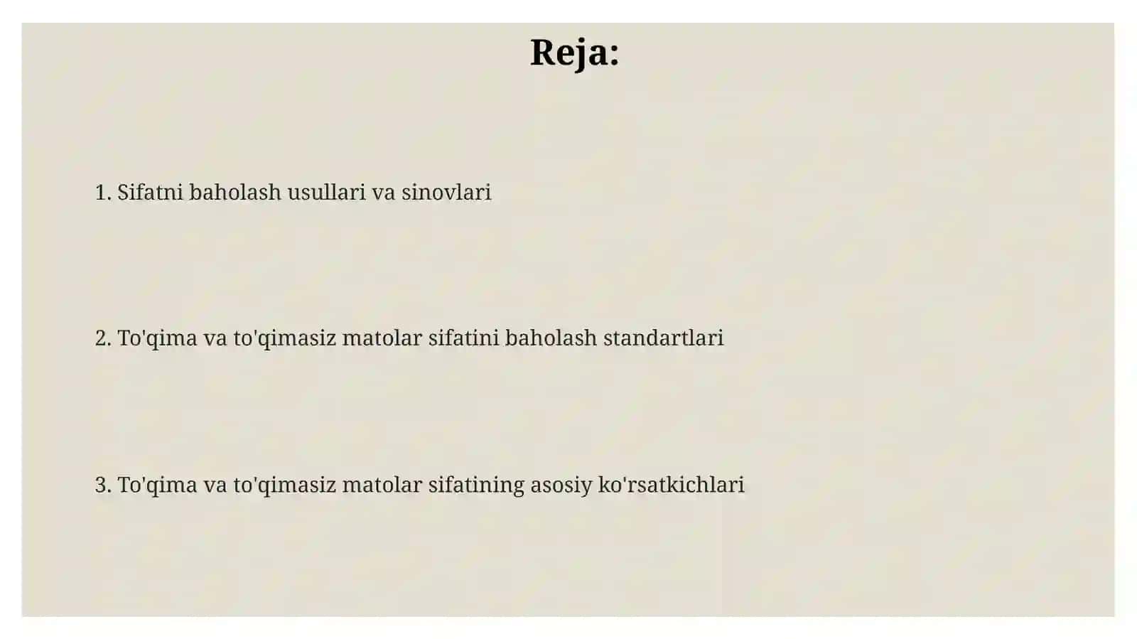 Standard bo'yicha trikotaj va noto'qima matolarni sifatini baholash 2