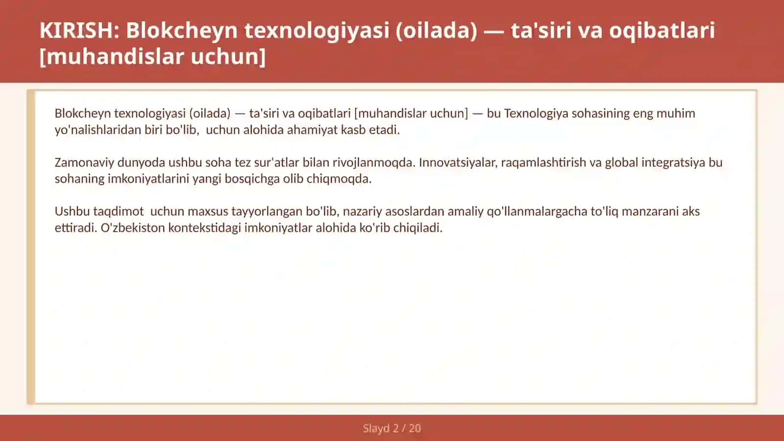 Blokcheyn texnologiyasi (oilada) — ta'siri va oqibatlari [muhandislar uchun] 2