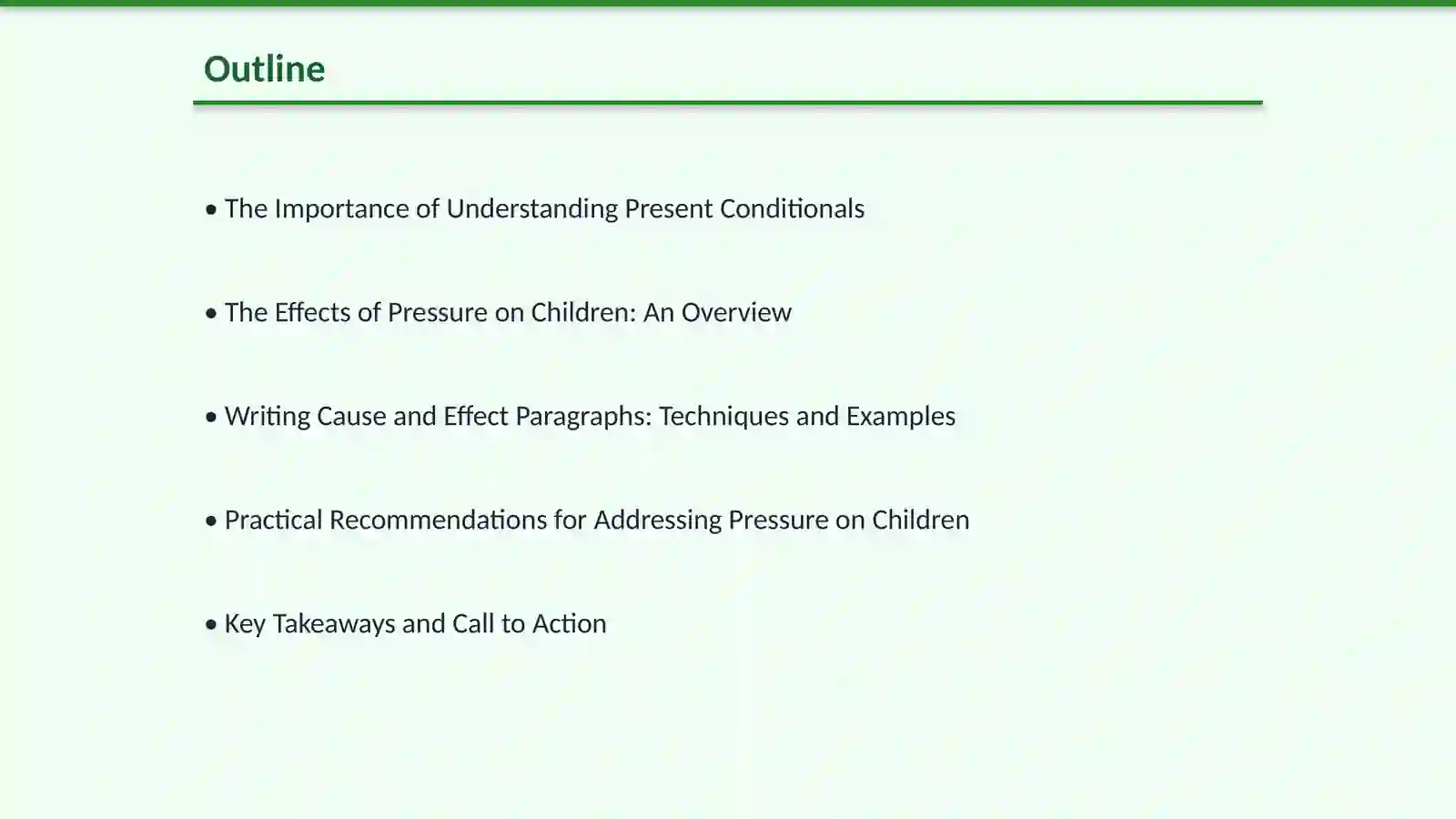 Understanding Present Conditionals and Cause-Effect Relationships 2