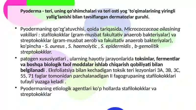 Pyoderma - terining parazitar kasaliklari 2