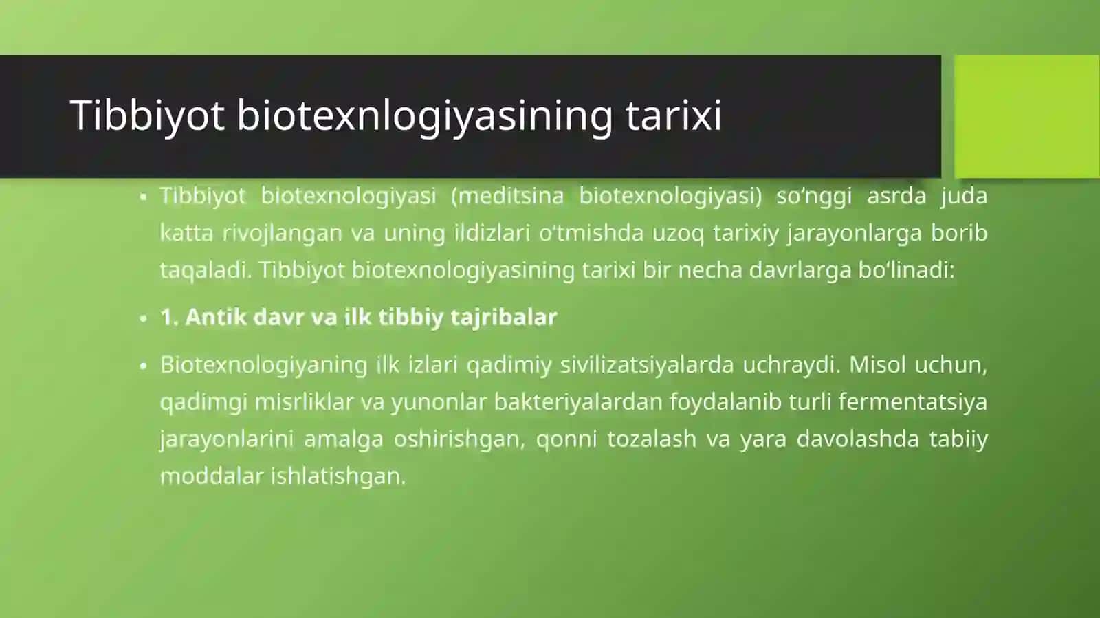 Tibbiyot biotexnologiyasi 2