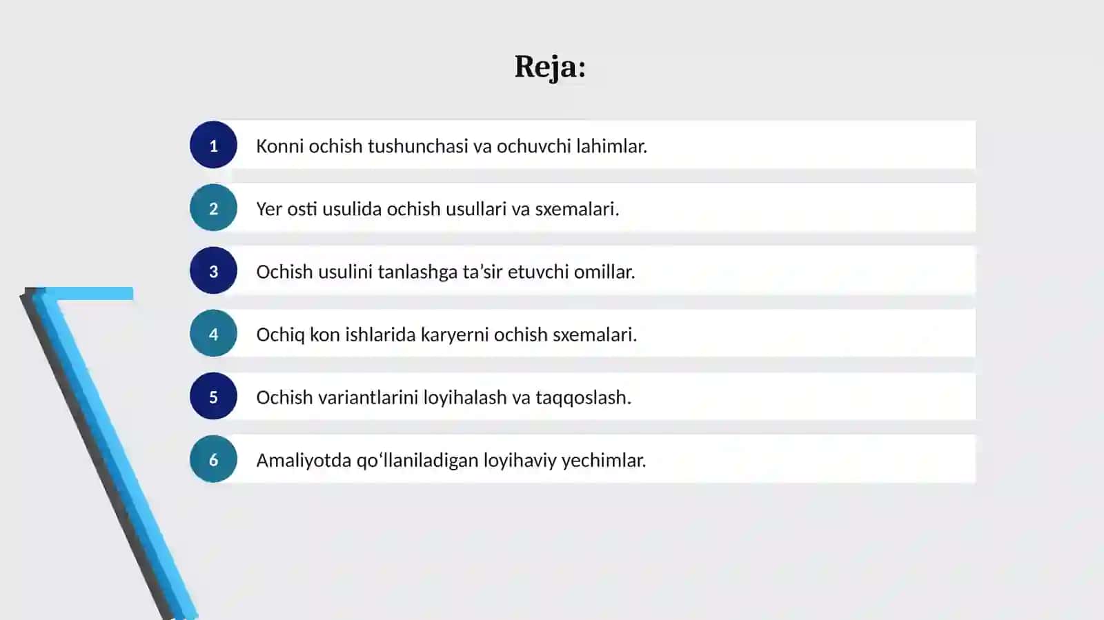 Foydali qazilma konlarini ochish usullari, sxemalari, amaliyotda qo‘llanilib loyihalanadigan turlari 2
