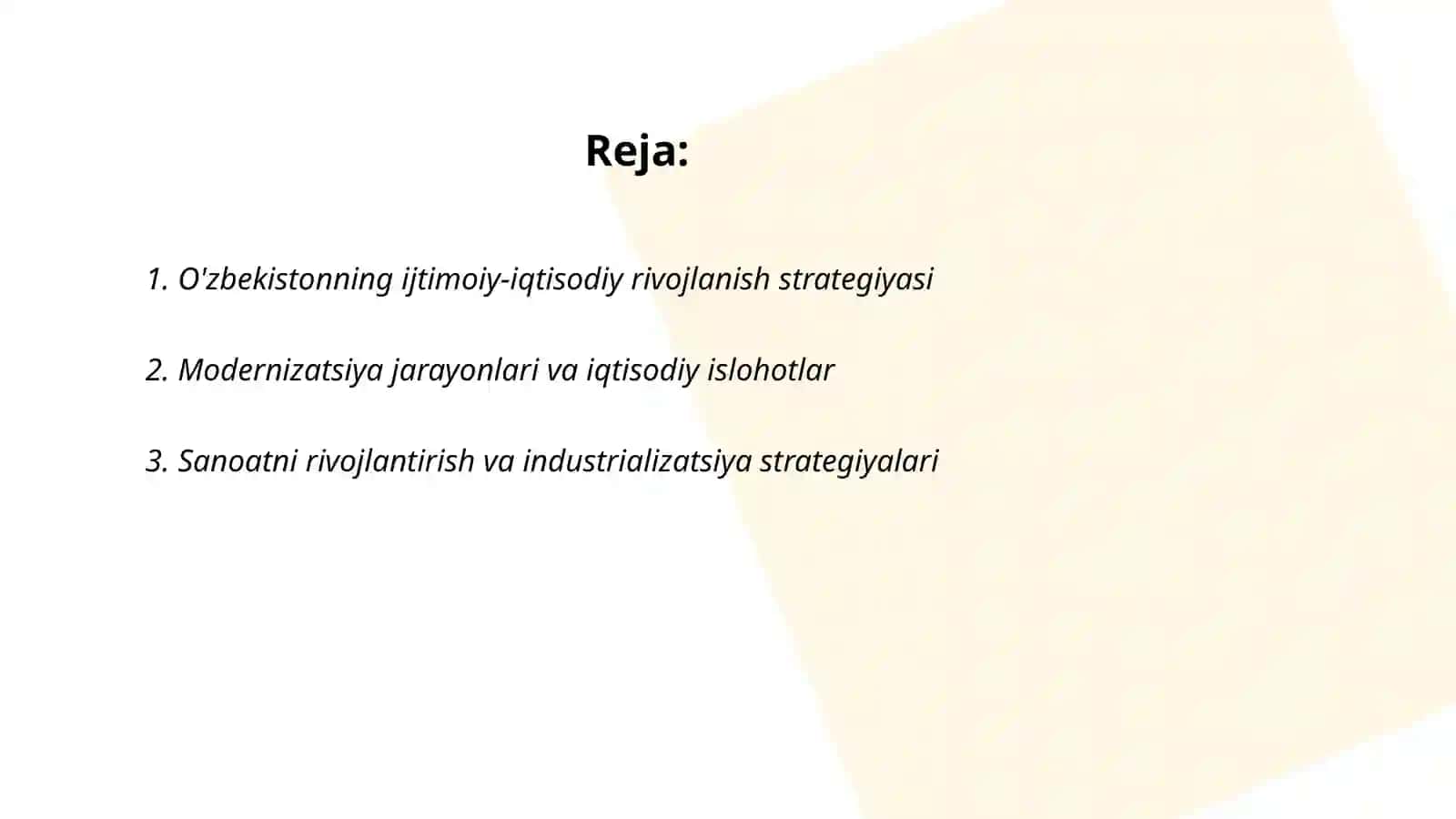 O'zbekistonning ijtimoiy siyosiy rivojlanish strategiyasi yangilanishi va tarqqiyot yo'li 2