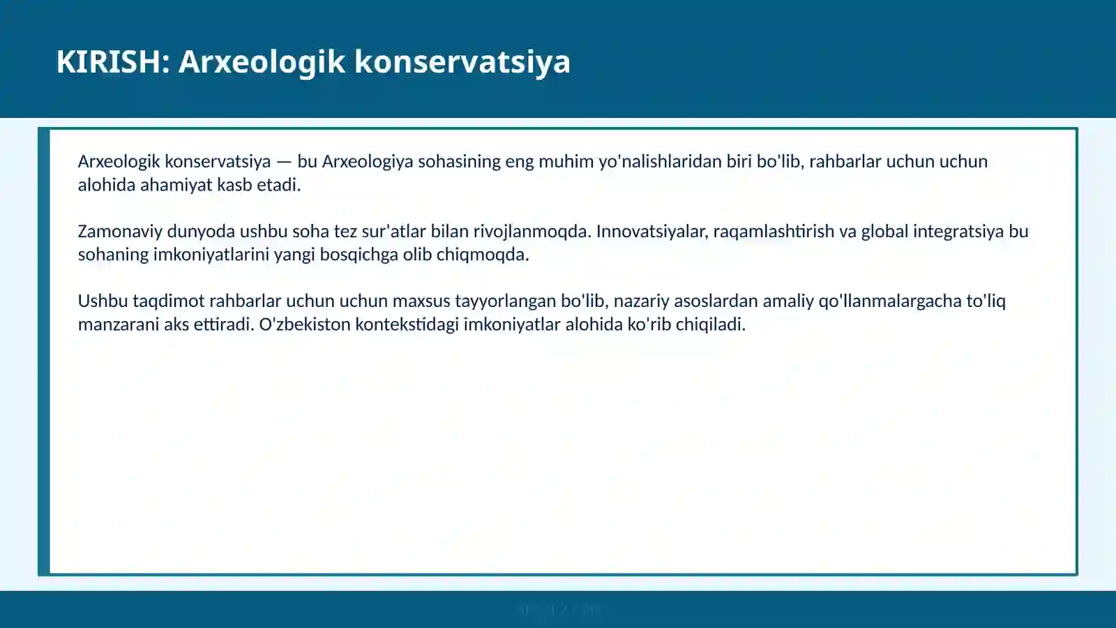 Arxeologik konservatsiya 2