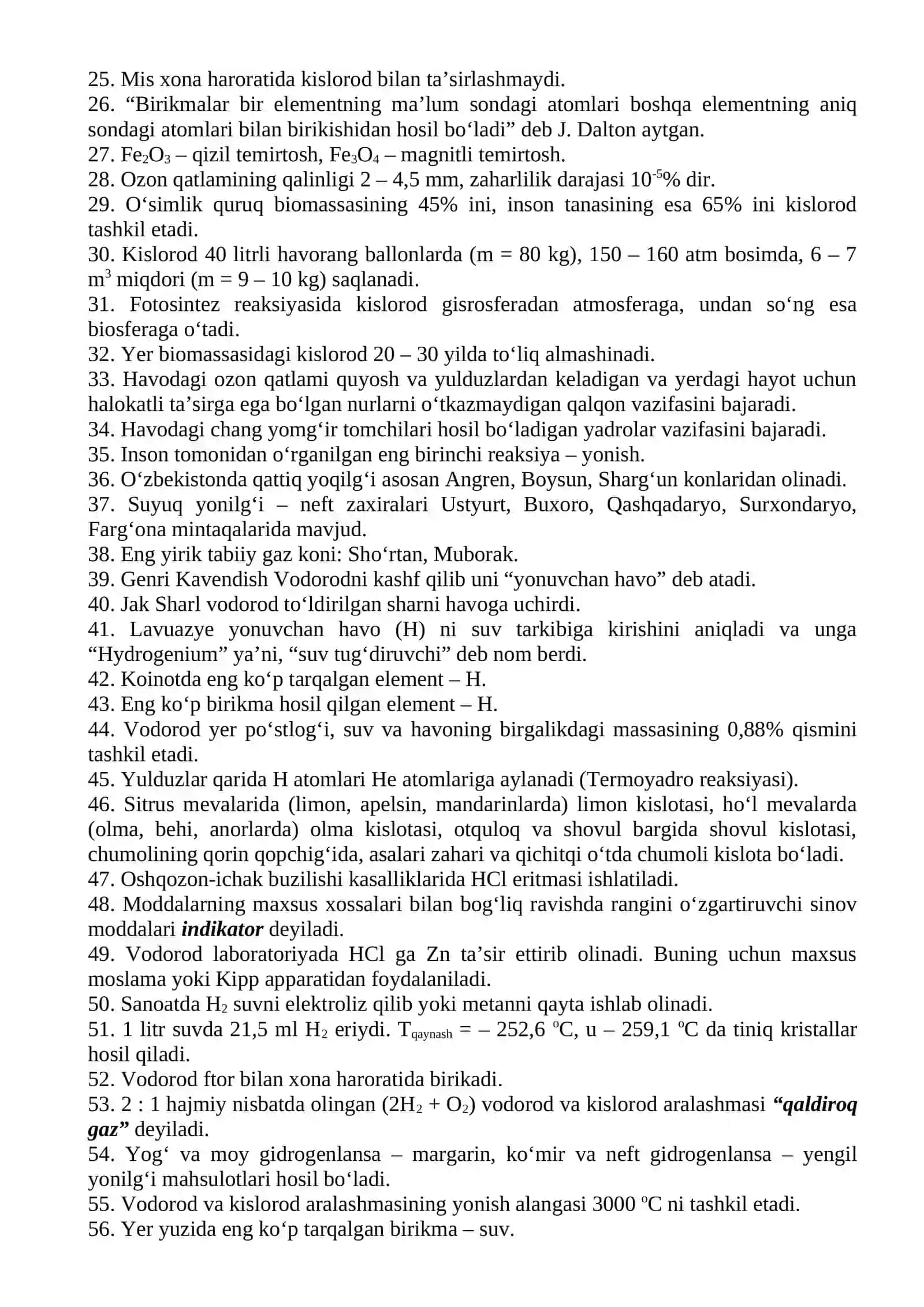 Kimyo fanidan 7-, 8- va 9-sinf darslikdagi asosiy maʼlumotlar 2