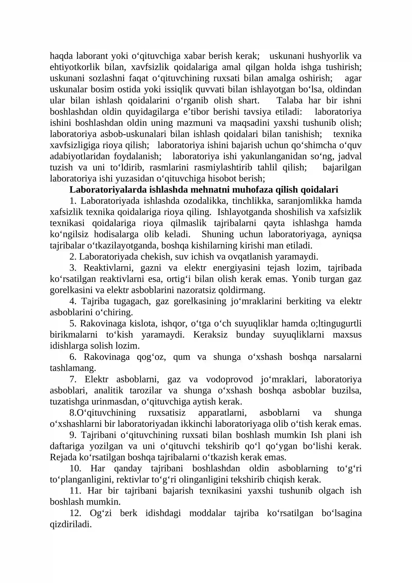 XAVFSIZLIK QOIDALARI 2