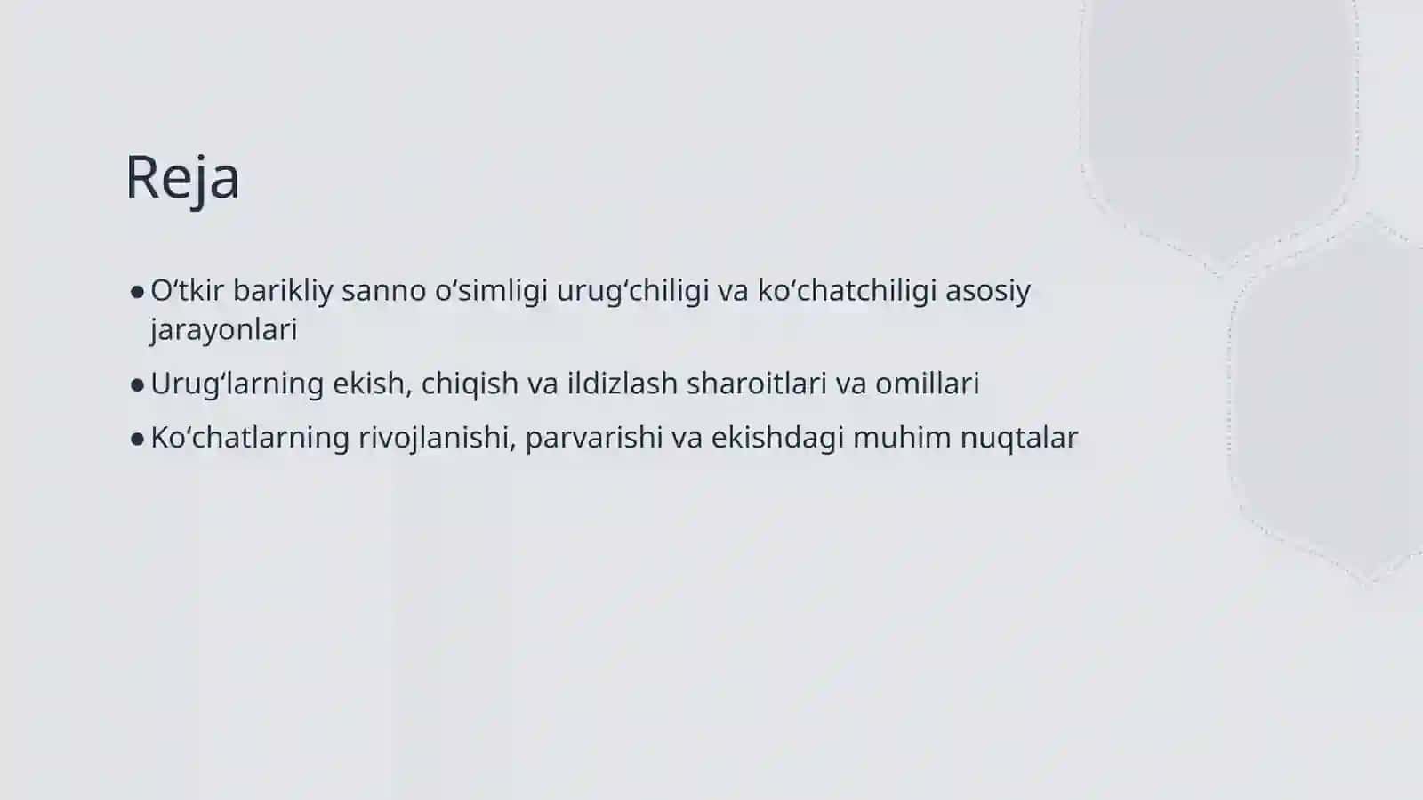 Oʻtkir barikliy sanno oʻsimligi urugʻchiligi va koʻchatchiligi asosiy jarayonlari 2
