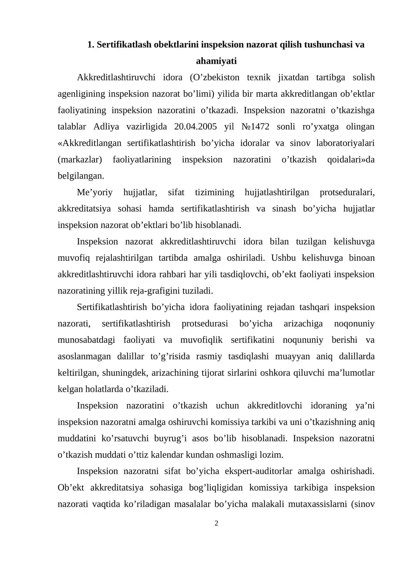 INSPEKSION NAZORAT O'TKAZISH TARTIBI 2
