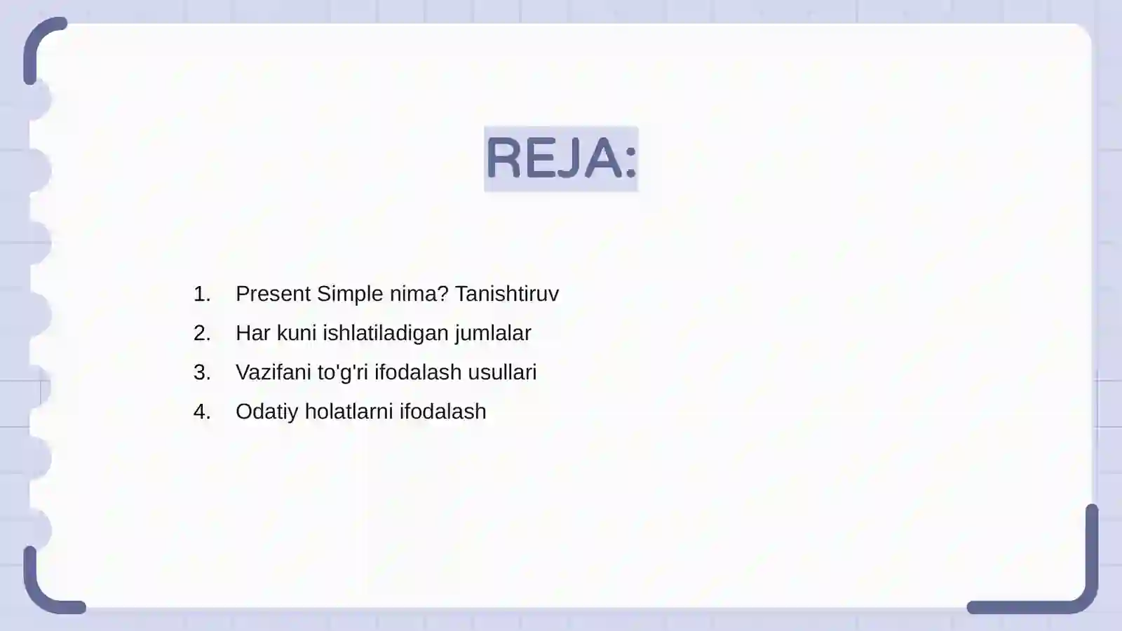Present Simple nima? Tanishtiruv 2