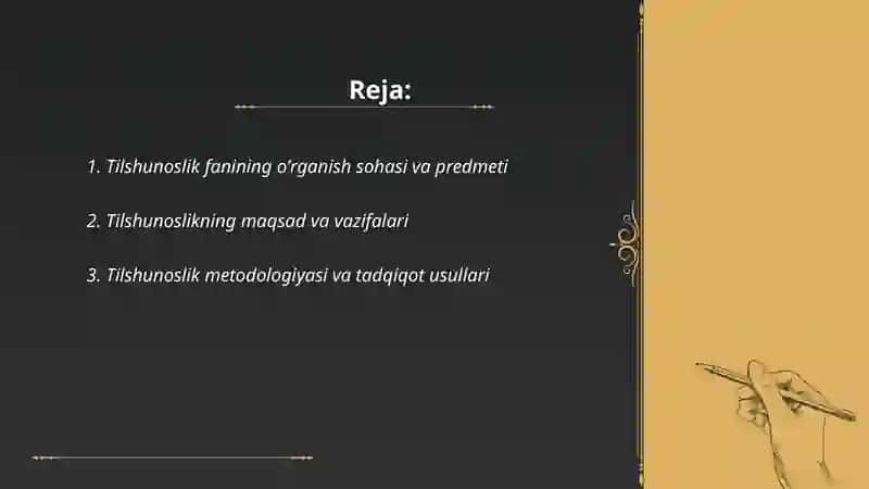 Tilshunoslik fanining oʼrganish sohasi, maqsad va vazifasi 2