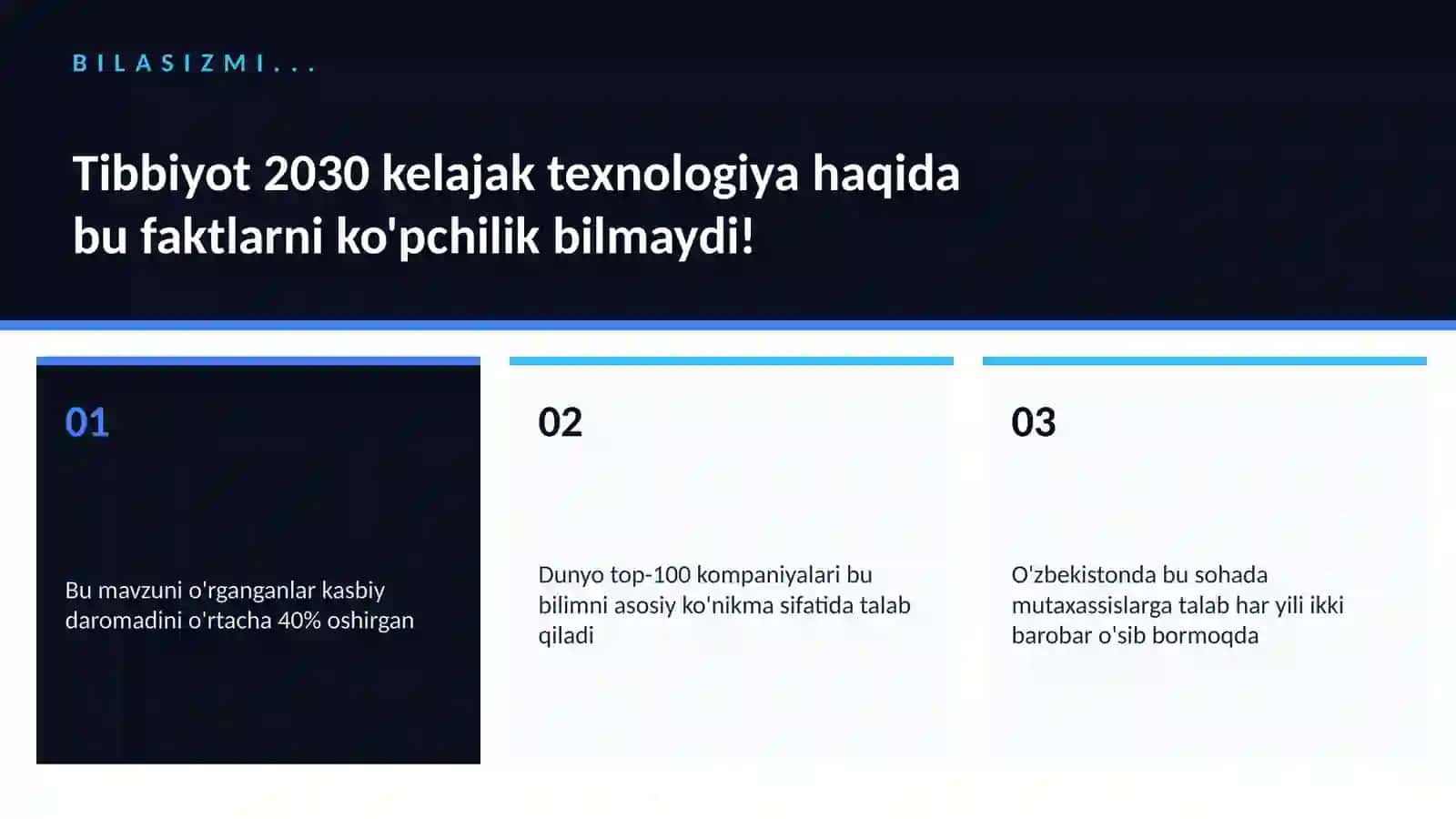 Tibbiyot 2030 kelajak texnologiya 2