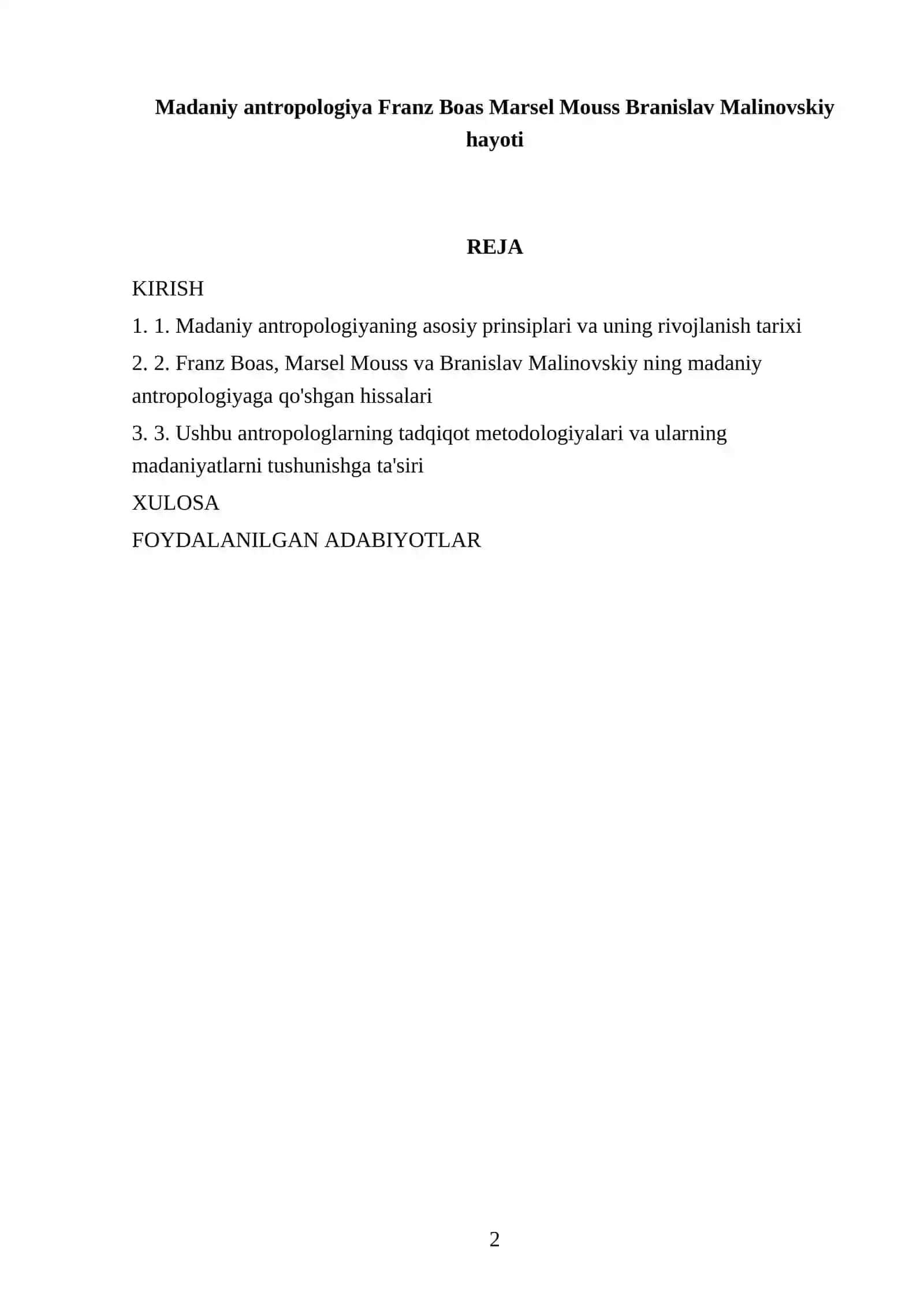 Madaniy antropologiya Franz Boas Marsel Mouss Branislav Malinovskiy hayoti 2