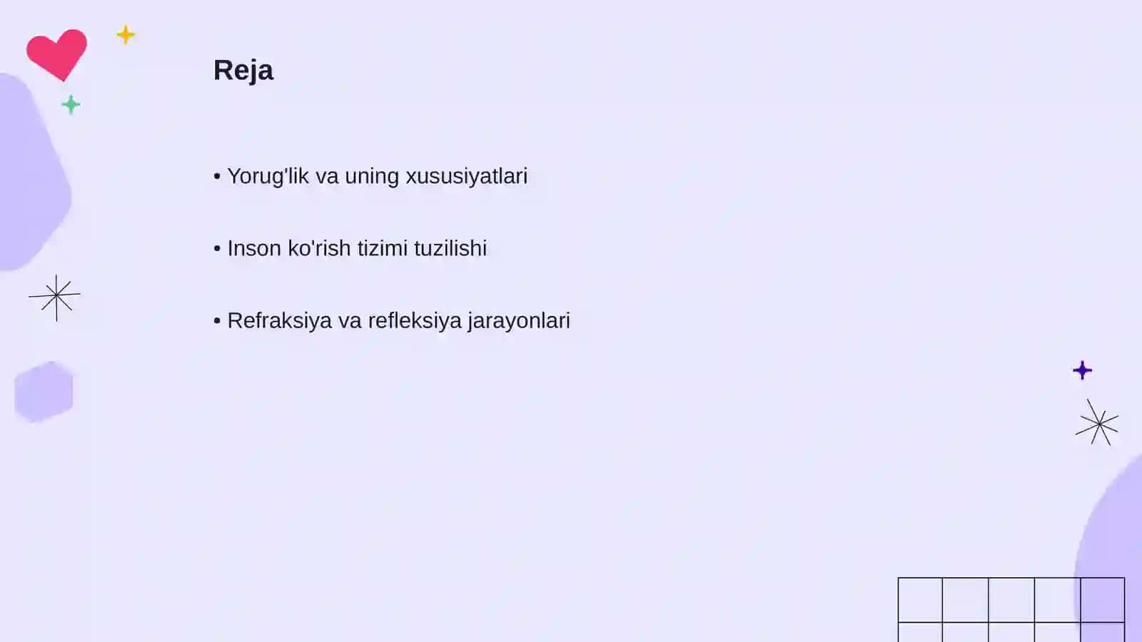 Ko'rish tizimi va yorug'lik optikasi 2