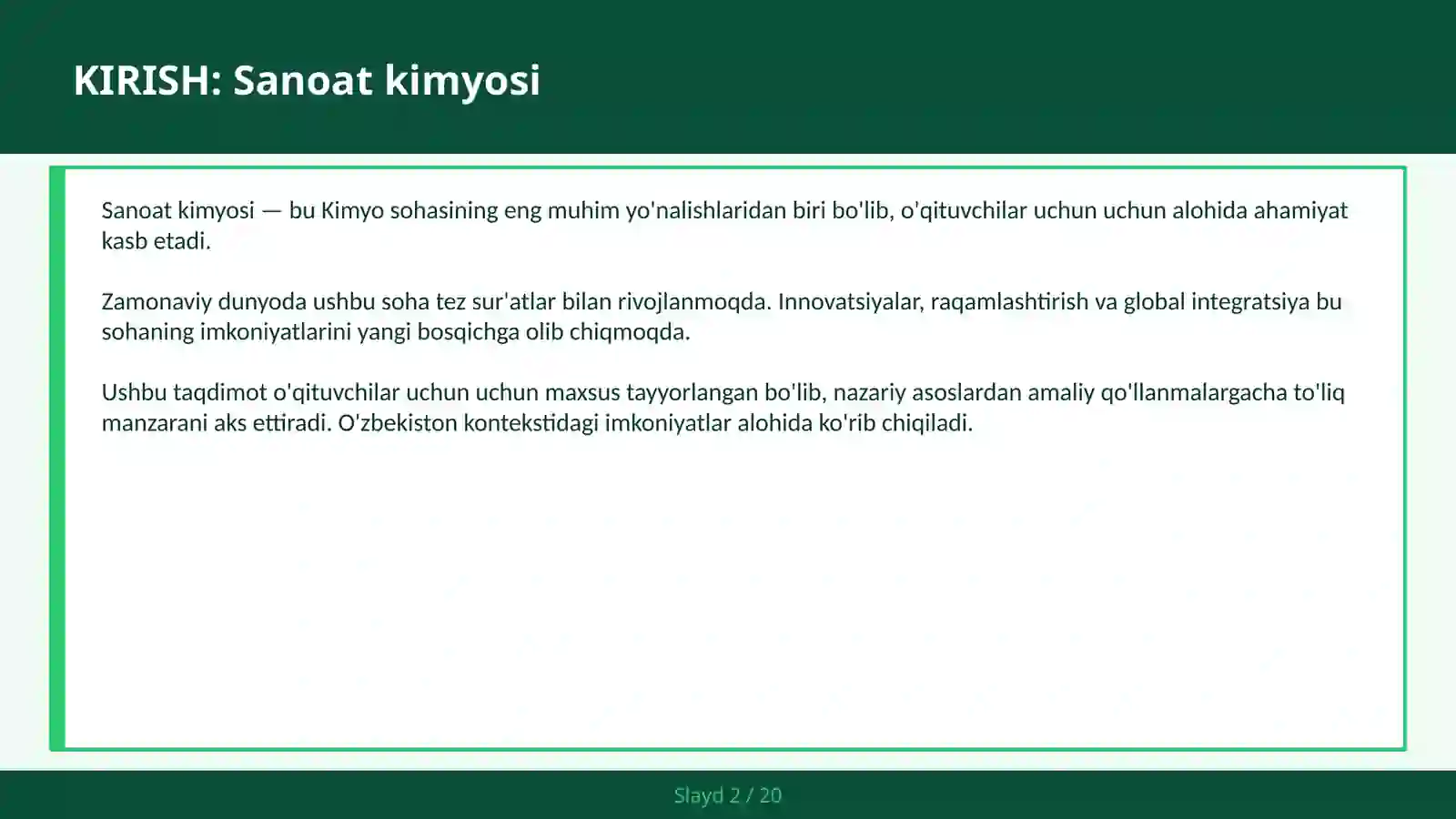 Sanoat kimyosi 2