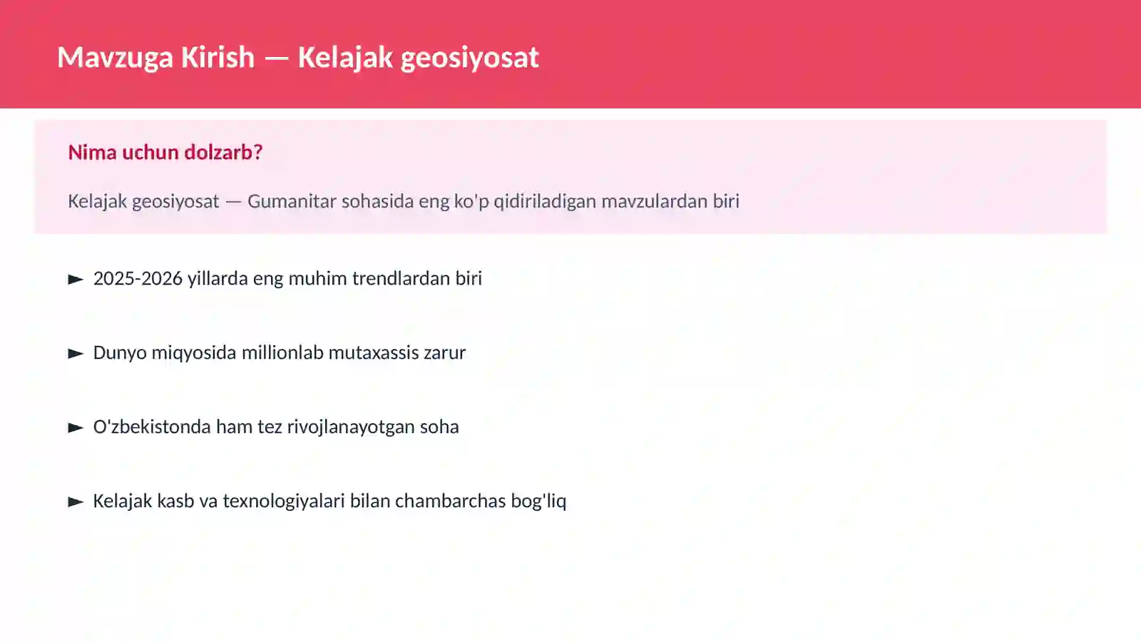 Kelajak geosiyosat 2