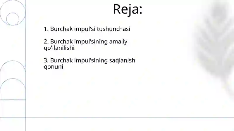 Aylanish oʻqiga nisbatan impuls momenti 2