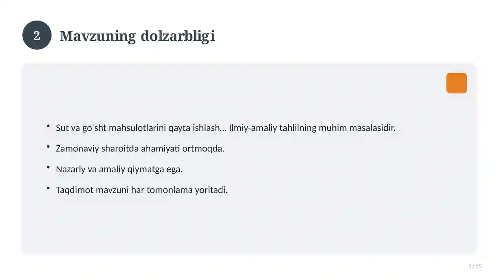 Sut va go'sht mahsulotlarini qayta ishlash texnologiyalari 2