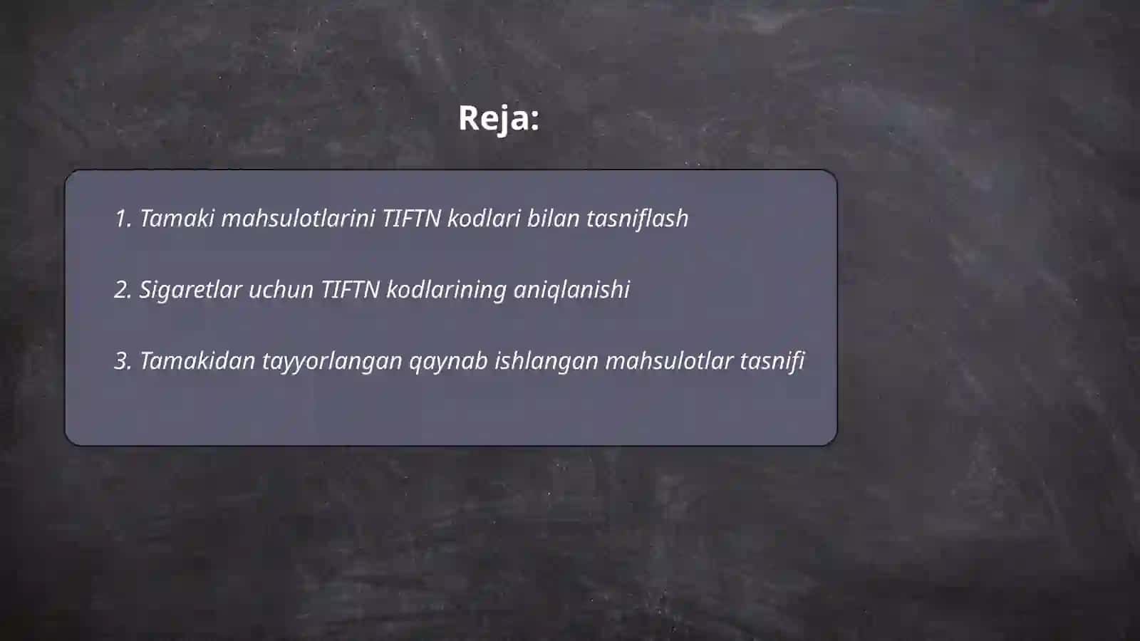 Tamaki mahsulotlarini TIFTN asosida tasniflash 2