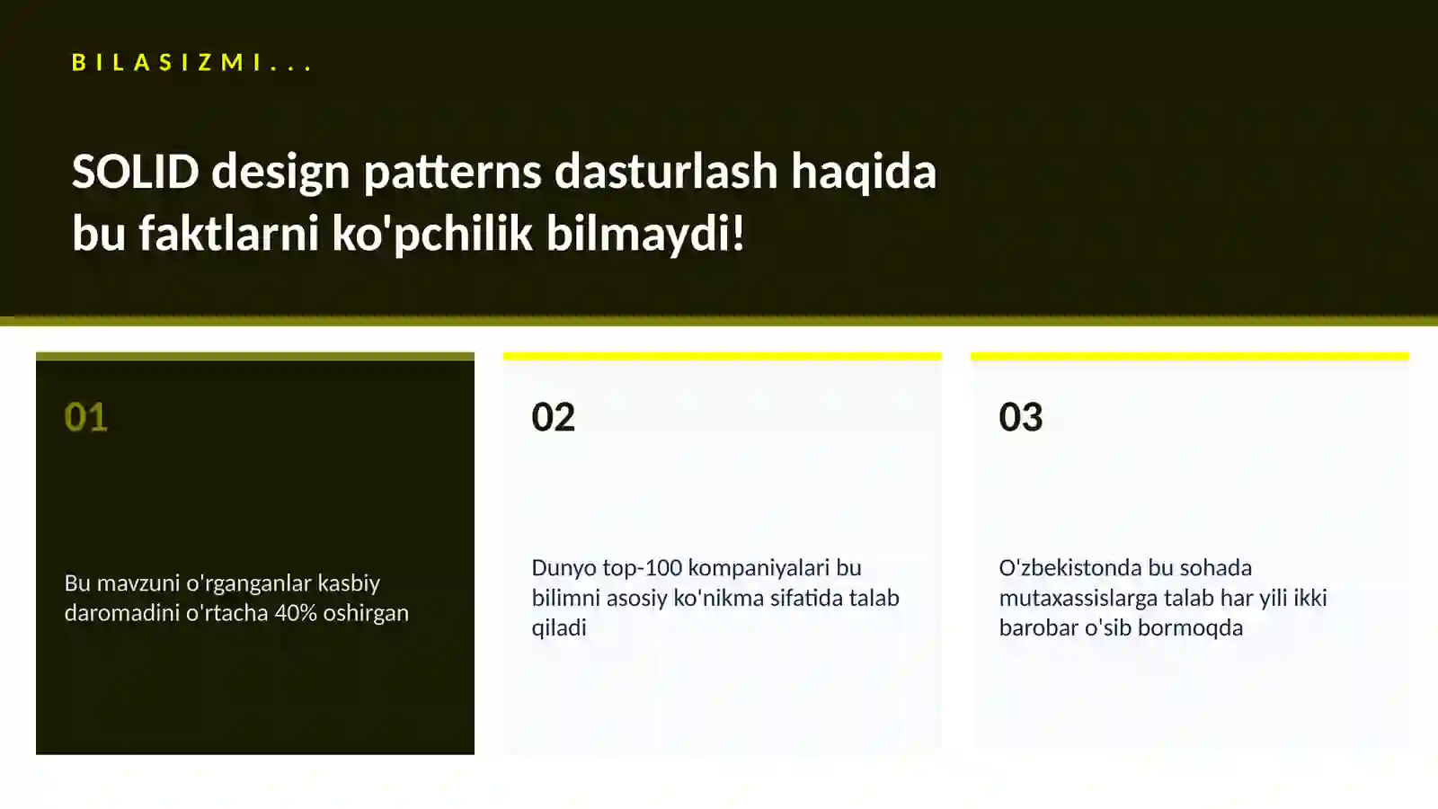 SOLID design patterns dasturlash 2