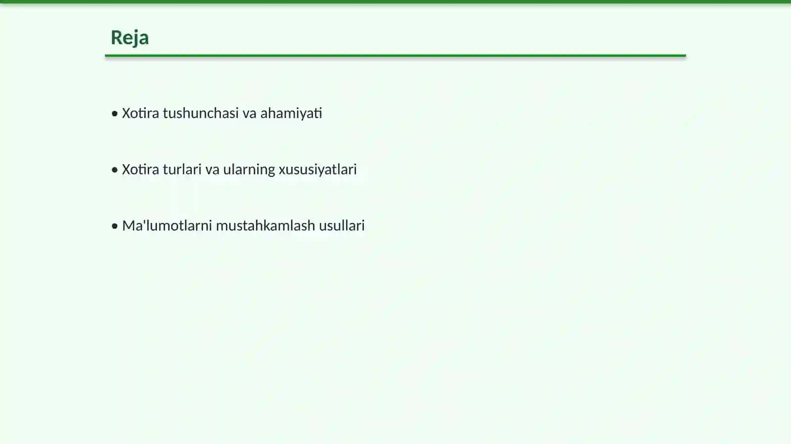 Xotira: ma'lumotlarni mustahkamlash yo'llari, usullari, vositalari 2