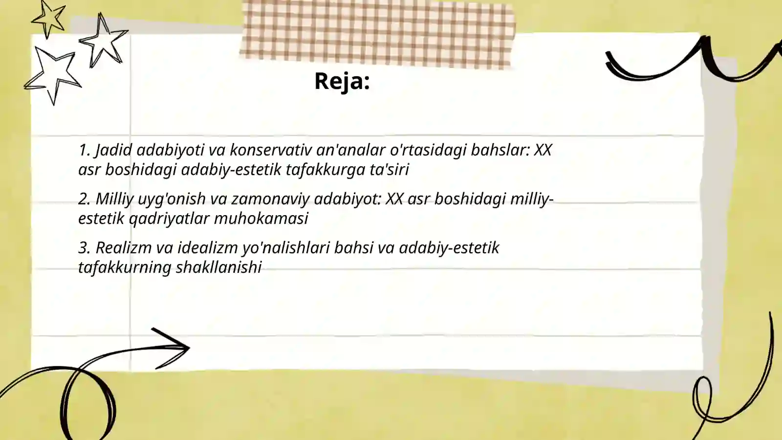XX asr boshidagi adabiy baxslar va ularning adabiy-estetik tafakkur rivojidagi oʻrni 2