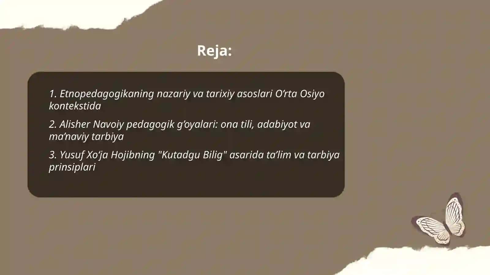 Etnopedagogika va O’rta Osiyo buyuk mutafakkirlarining pedagogik ğoyalari 2