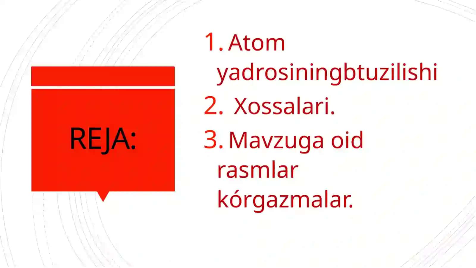 ATOM YADROSI MING TARKIBI VA XOSSALARI 2