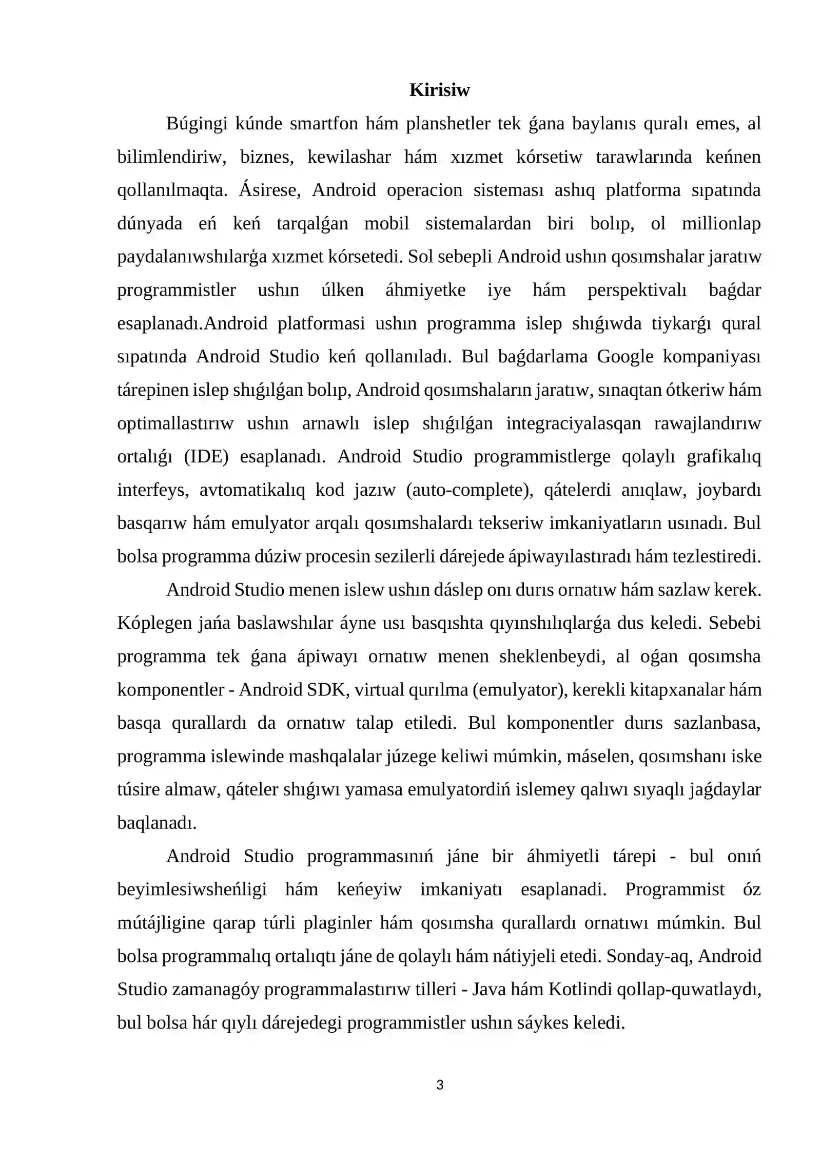 Android Studionı ornatıw hám sazlaw 2