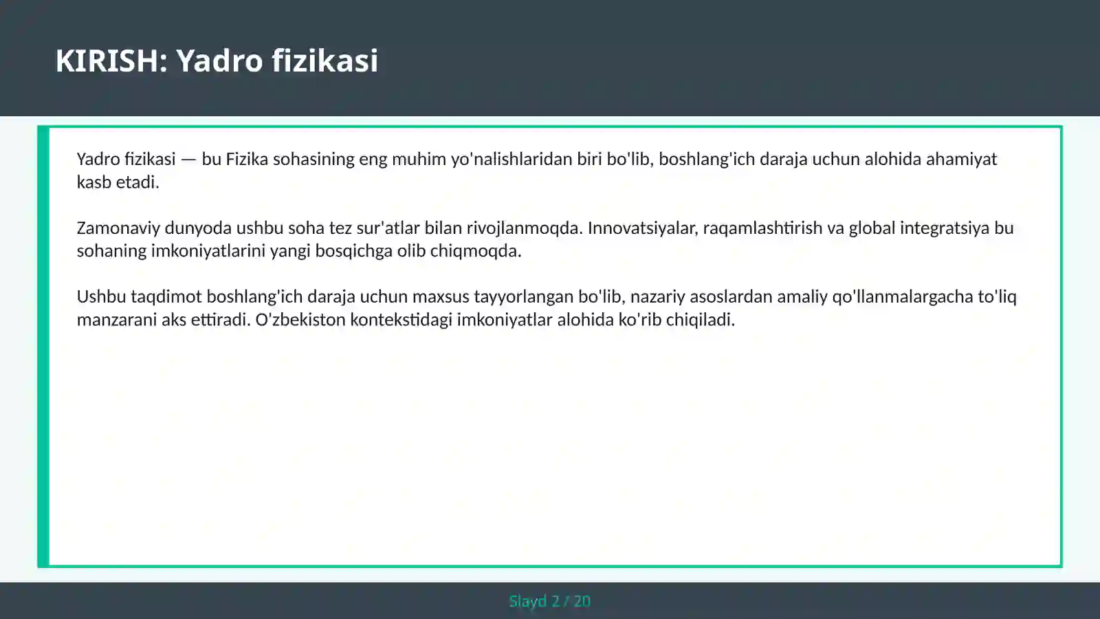 Yadro fizikasi 2