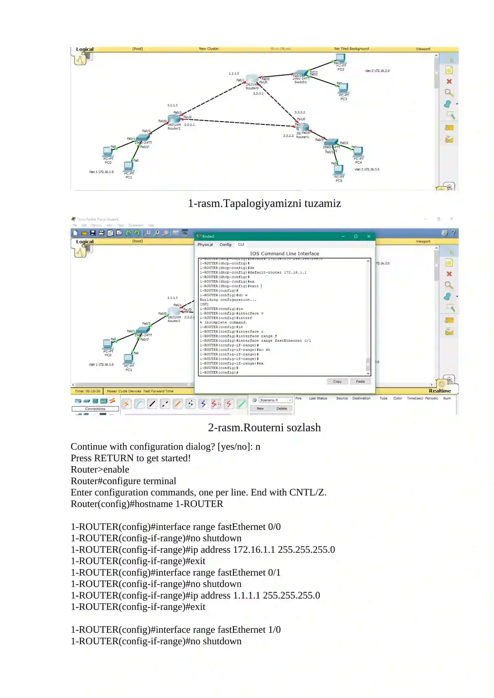 Cisco routerida statik marshrutlashni sozlash 2