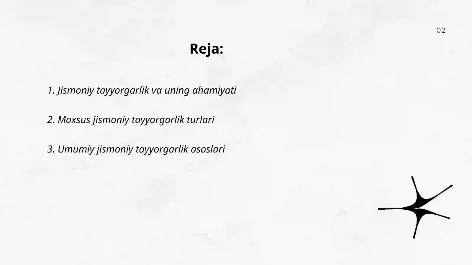 Umumiy va maxsus jismoniy tayyorgarlik haqida bilimlarni oshirish 2