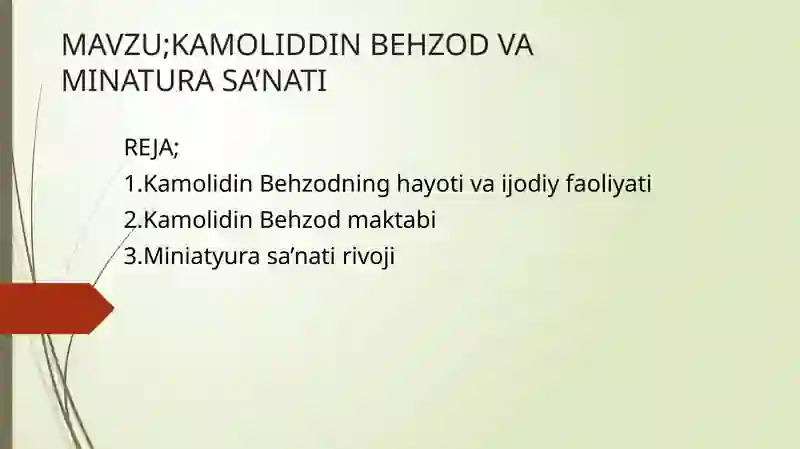 Kamoliddin Behzod va Minyatura sa'nati 2