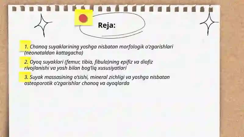 Chanoq va oyoq suyaklarining yoshga nisbatan xususiyatlari 2