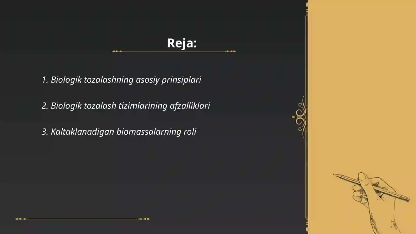 Biologik tozalash va tabiiy tizimlardan foydalanish 2